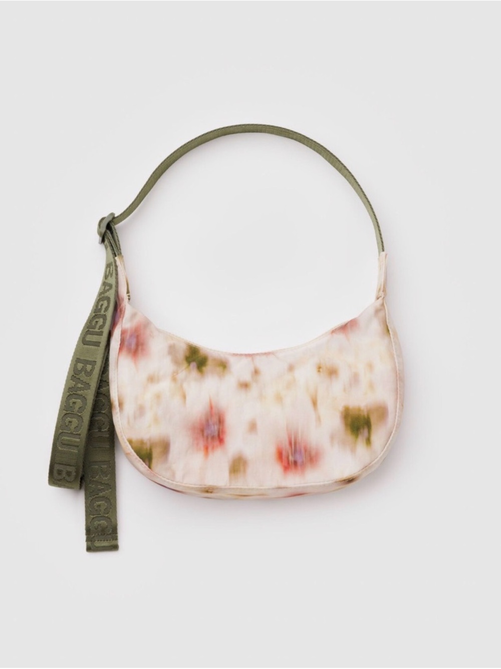 Bagggu Small Nylon Crescent Bag - Abstract Floral